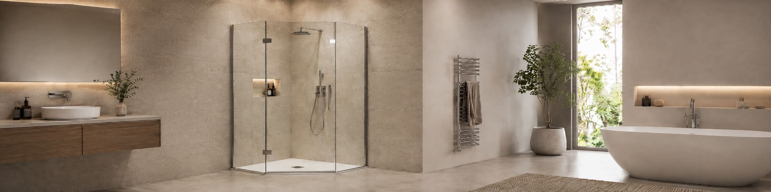Fünfeck Dusche