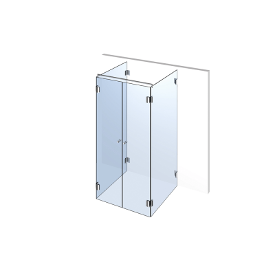 Pontere Beschlagset 1-402, für 2flg. Duschtür zwischen 2 Festteilen 90°