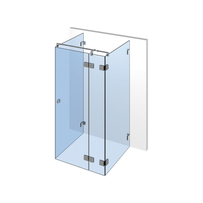 Glasdusche Flamea+ 12-403, 1flg. Duschtür mit Festteil