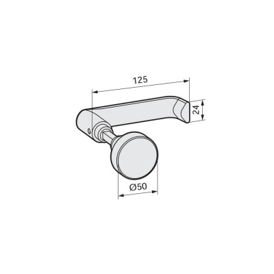 WSS Tuerdruecker Flachform mit Knopf fuer Drueckerfuehrung