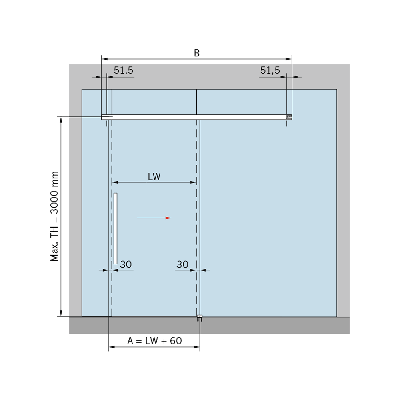 DORMA MUTO Comfort L - 80 Schiebetürbeschlag Glas an Glas - Montageprinzip