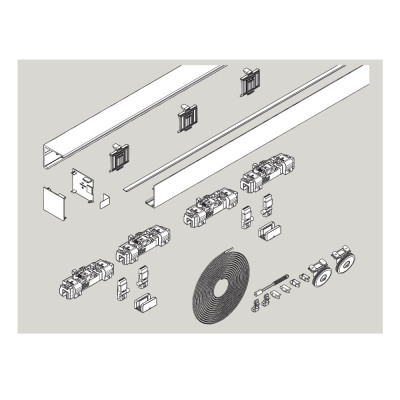 DORMA MUTO Premium XL 80 Schiebetürbeschlag-Set 2flügelig mit Synchro-Funktion an Glas