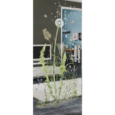 Glastür Pusteblume