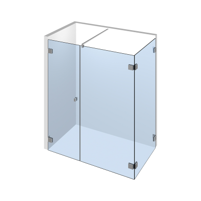 Glasdusche Flinter 8-205, 1flg. Duschtür mit Festteil in eine Ecke