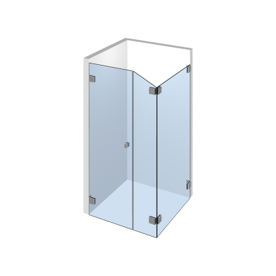 Glasdusche Flinter 8-206, 1flg. Duschtür mit Festteil in eine Ecke, für Dachschräge