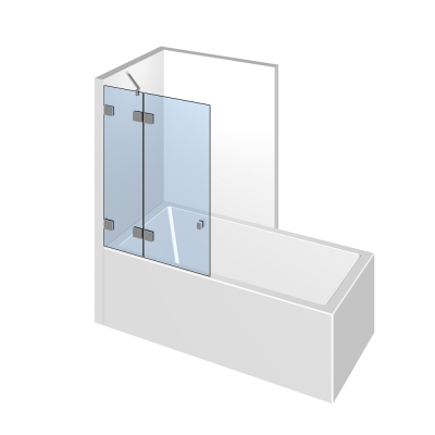 Glasdusche Flinter 8-603, 1flg. Duschtür mit Festeil auf der Badewanne