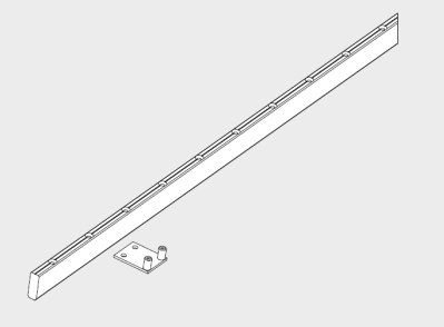 MUTO Comfort L 80 Adapterprofil für Holzflügel inkl. Wandtaschen-Bodenführung, 1.460 mm lang