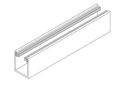 DORMA MUTO Unterflur Bodenfuehrungsprofil in 6.000 mm Lagerlaenge mit Buersten