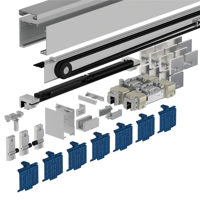 DORMA MUTO Premium Self-Closing 120 Schiebetürbeschlag-Set zur Montage Glas an Glas, für max.1.500 mm Flügelbreite