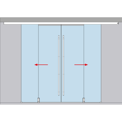 MUTO Premium Telescopic 80 SET 18 zur Deckenmontage 4flg., Mitfahrende Bodenführung