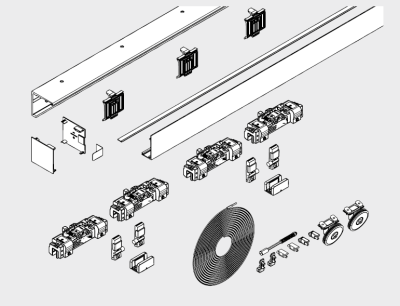 Dorma MUTO XL 80 Synchro Schiebetuerset zur Deckenmontage fuer zweifluegelige Schiebetueranlage