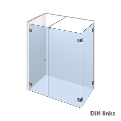 Glasdusche Nivello 11-208, 1flg. Duschtür mit Festteil in eine Ecke