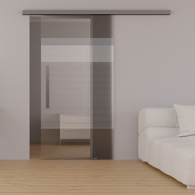 Glasschiebetuer block stripe mit Active Line Glasschiebetuerbeschlag