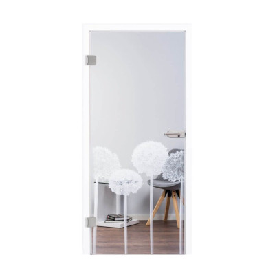 Glastür aus Klarglas mit Motiv Zierlauch