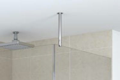 Glasstütze für Glasfestteile, geeignet für Boden-/Deckenmontage bis 300 mm Länge