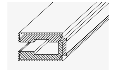 Klemmprofil mit 2 eckigen Abdeckprofilen