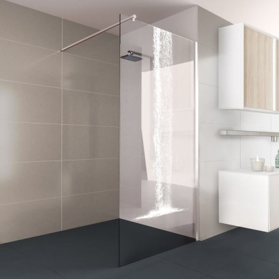 Walk-In Dusche GUBI WI-700-0521 - Modell Wasserfall - Ausführung in glanzverchromt