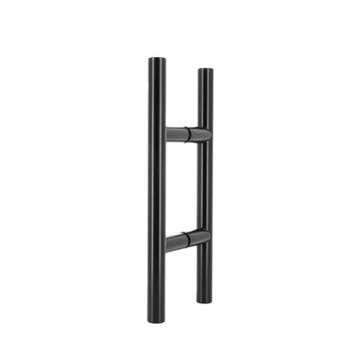 Türgriff aus Edelstahl schwarz pulverbeschichtet, Durchmesser 25 mm - Griffbereich rund
