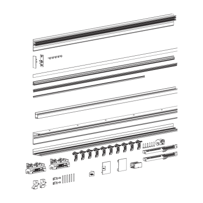 DORMA MUTO Comfort M 60 Schiebetuerbeschlag mit Festteil zur Deckenmontage, mit SoftStop