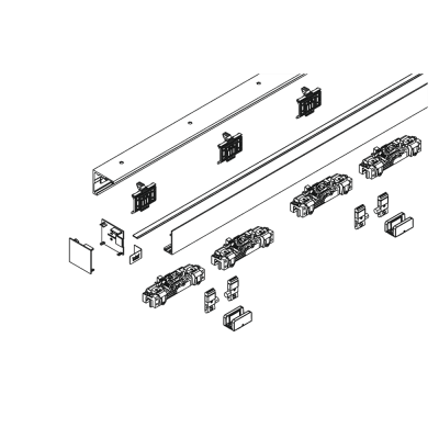 Schiebetuerset fuer 2fluegelige Schiebetueranlage zur Montage an die Decke - MUTO L 80