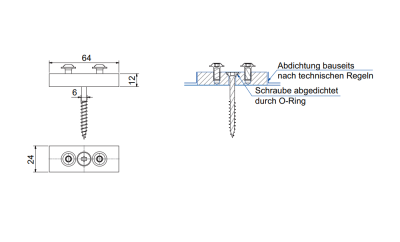 Adapter-Platte für Boden-Deckenspanner, Aluminium Optik