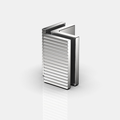 Flamea+ Linea Winkelverbinder Glas an Glas 90° von Pauli+Sohn, in glanzverchromt