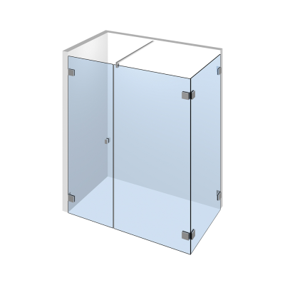 Glasdusche Flamea 7-205, 1flg. Duschtür mit Festteil in eine Ecke