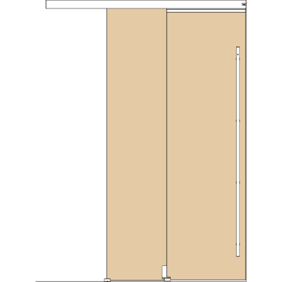 Holzschiebetuerbeschlag MUTO Telescopic - Wandmontage, DIN rechts, mitfahrende Bodenfuehrung