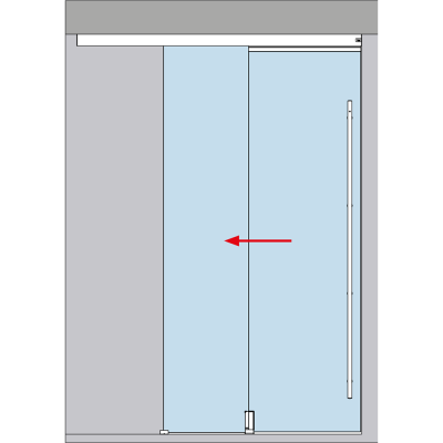 Schiebetuerbeschlag MUTO Telescopic Set 4 - Deckenmontage, DIN rechts, mitfahrende Bodenfuehrung