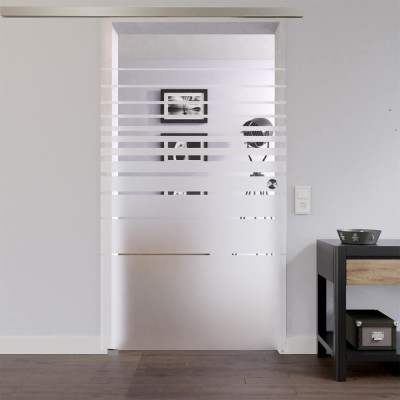 Glasschiebetuer zur Wandmontage mit Verlaufmuster - Smart Line Soft