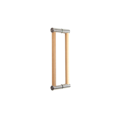 Türgriff aus Holz mit Achsen aus Edelstahl Drm. 20 mm - Griffbereich rund ab Länge 295 mm