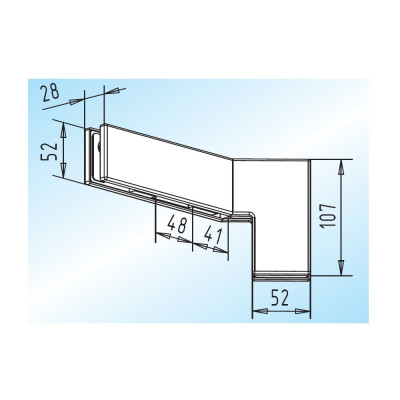 WSS Winkel-Gegenkasten GK 42.4, Abwinklung 91°-134° / 136°-179°, ohne Anschlag, Innenansicht
