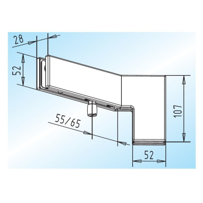 WSS Winkel-Klemmbeschlag PT 42.2, Abwinkelung 91°-134° / 136°-179°, links oder rechts
