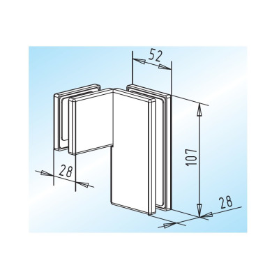 WSS Winkelverbinder PT 63.2, abgewinkelt 135°, ohne Anschlag, in DIN rechts, Innenansicht