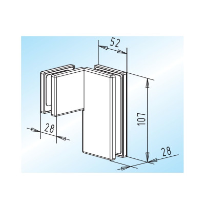 WSS Winkelverbinder PT 63.4, abgewinkelt 91°-134° / 136°-179°, ohne Anschlag in DIN rechts, Innenansicht