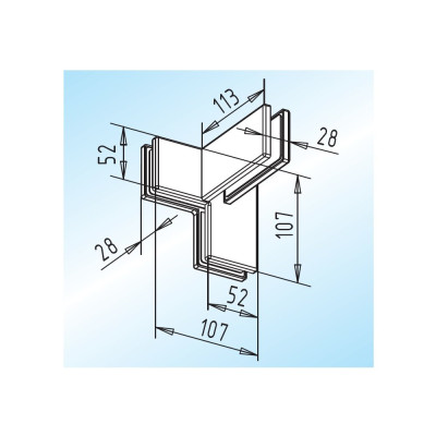 WSS Winkelverbinder PT 65 mit einseitiger Aussteifung, ohne Anschlag, Innenansicht