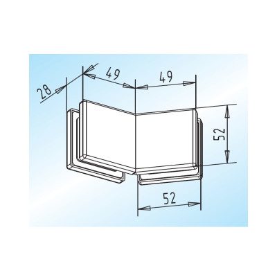 WSS Oberlichtverbinder PT 73.2, abgewinkelt 135°, ohne Anschlag, Innenansicht