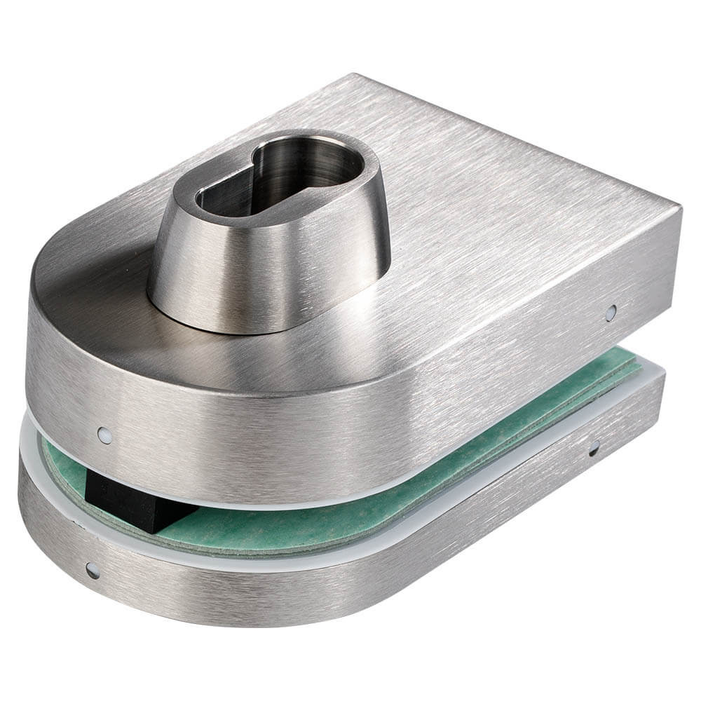 DORMA unteres Eckschloss mit PZRosette, aus Edelstahl, für PZ