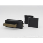 DORMA Edition "1121" - schwarz matte Beschläge Office / Studio Classic mit Türdrücker in goldbrauner Optik