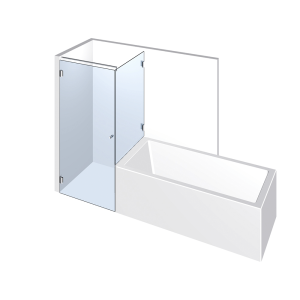 Pontere Beschlagset 1-615, 1flg. Duschtür mit 90° Festteil