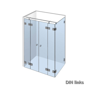 Glasdusche Nivello+ 10-213, 2flg. Duschtür zwischen 2 Festteilen in eine Ecke