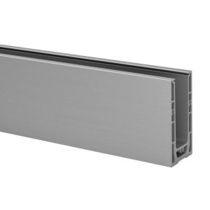 Q-railing EASY GLASS SMART+ - Geländerprofil zur direkten Montage auf den Boden in Aluminium silberfarbig gebürstet