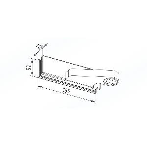 WSS Anschlagtür - unterer Klemmbeschlag, seitlich freie Glaskante, DIN links oder rechts