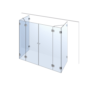 Glasdusche Pillango 5-406, 2flg. Duschtür zwischen 2 Festteilen