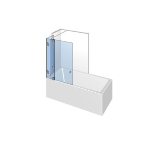 Glasdusche Fluture 6-617, 1flg. Duschtür mit Festteil auf der Badewanne