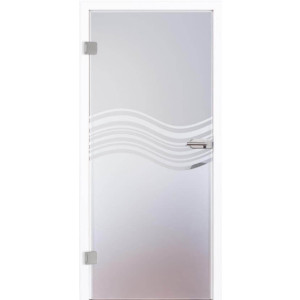 Glastür aus Klarglas mit Motiv Waves