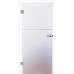 Glastür aus Klarglas mit Motiv Unit I