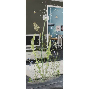Glastür Pusteblume