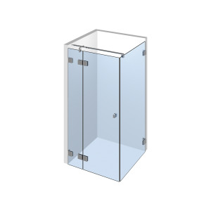 Flamea Beschlagset 7-210 fuer Eckglasdusche mit Tuerfluegel 180° an Festteil