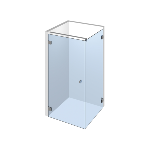 Glasdusche Flinter 8-201, 1flg. Duschtür mit 90° Festteil in eine Ecke